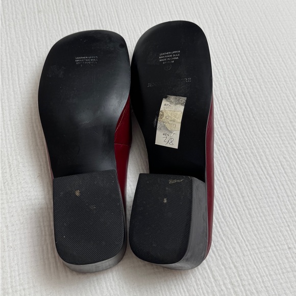 Vintage Y2K Deep Maroon Red Leather Slip On Mules Size 8.5 Retro Fall Classic - Picture 10 of 12